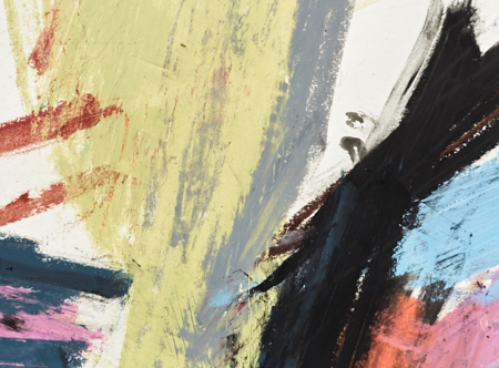 Abstract oil pastel Torque Axis - by Timothy Gent - detail third close view - by Timothy Gent