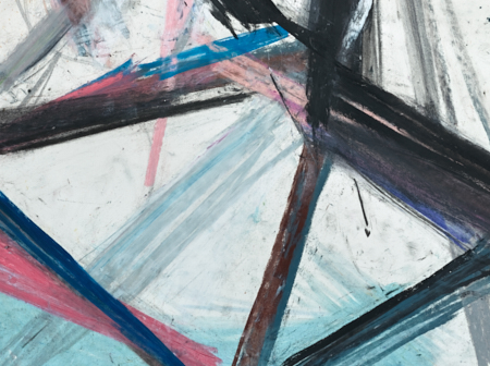 Abstract oil pastel Torque Lock - by Timothy Gent - third detail view - by Timothy Gent