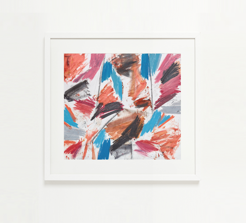 Untitled (03) original oil pastel - by Timothy Gent - example framed view - by Timothy Gent