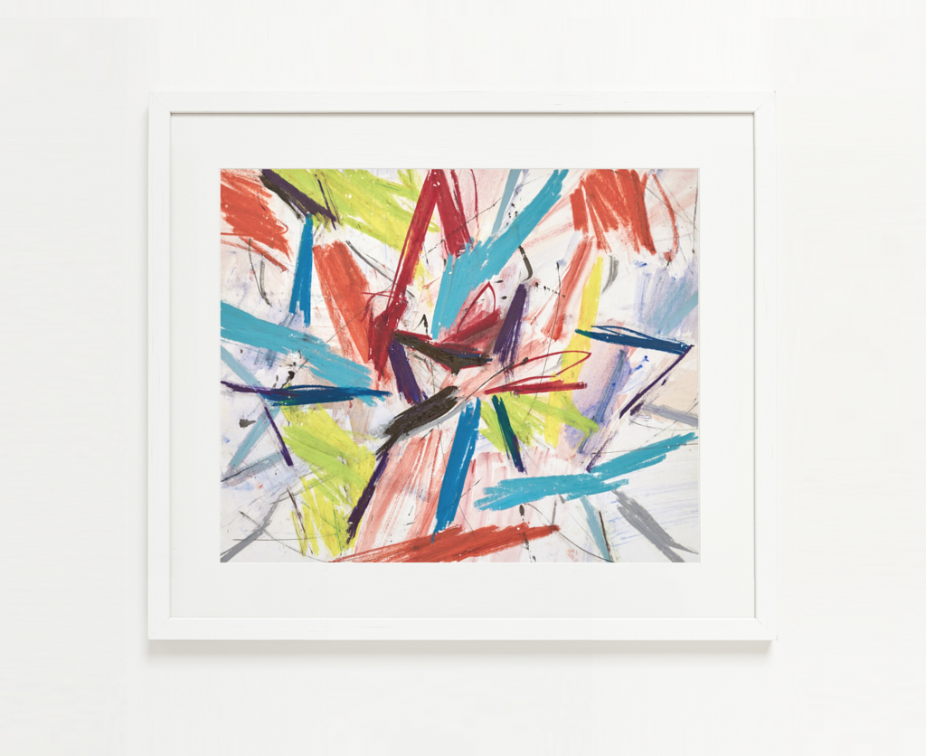 Untitled (05), Torque original oil pastel - by Timothy Gent - example framed view - by Timothy Gent