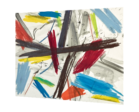 Abstract oil pastel Untitled (06), Junction - by Timothy Gent - side view - by Timothy Gent