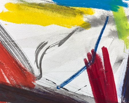 Abstract oil pastel Untitled (06), Junction - by Timothy Gent - detail view - by Timothy Gent