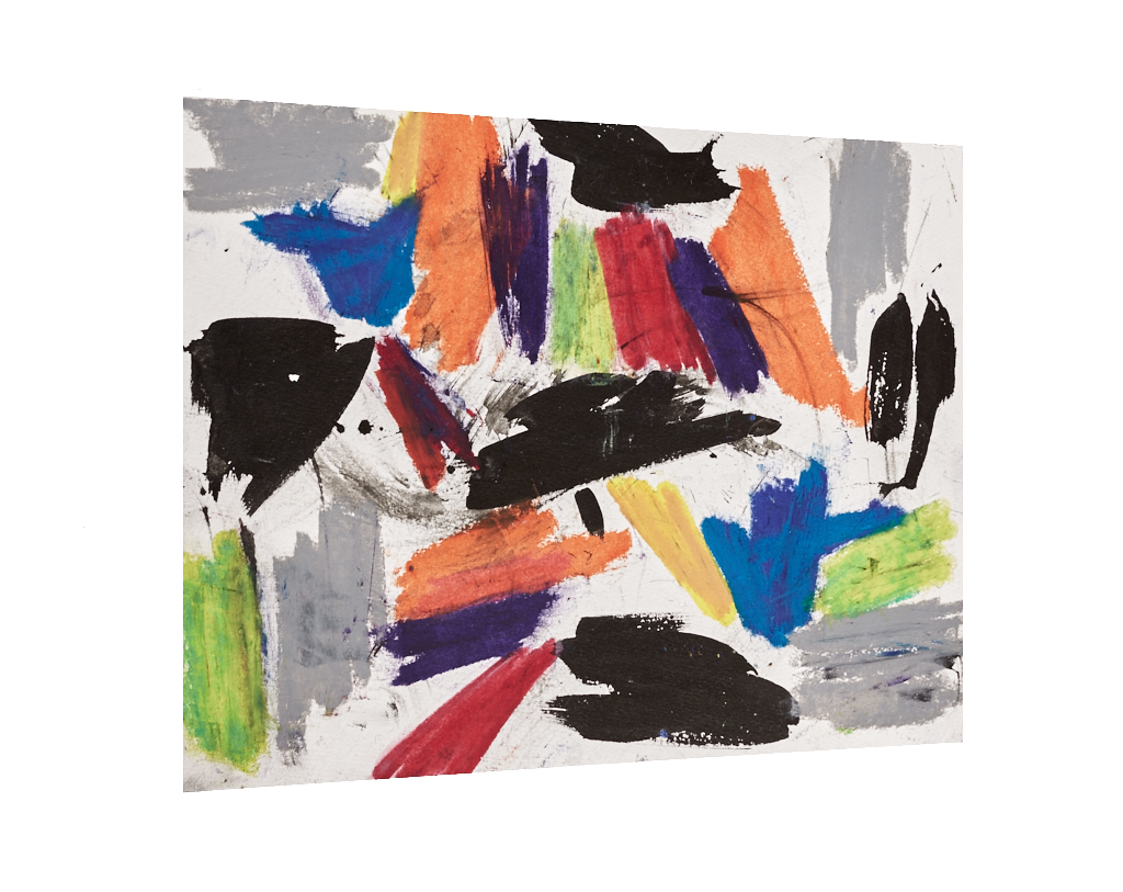 Abstract oil pastel Vibe - by Timothy Gent - side view - by Timothy Gent