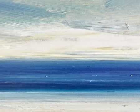 Seascape oil painting for sale Alongshore - detail view