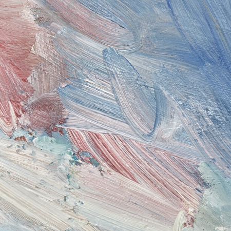 Seascape oil painting for sale By the tide - fifth detail view