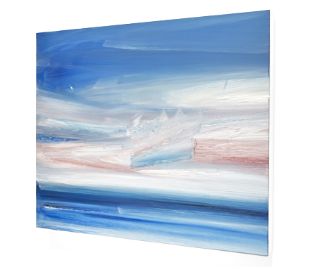 Seascape oil painting for sale Calm seas - side view