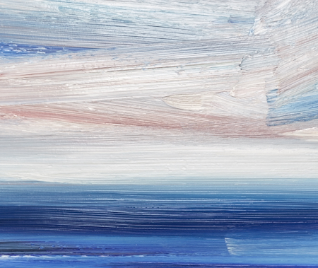 Seascape oil painting for sale Calm seas - third detail view