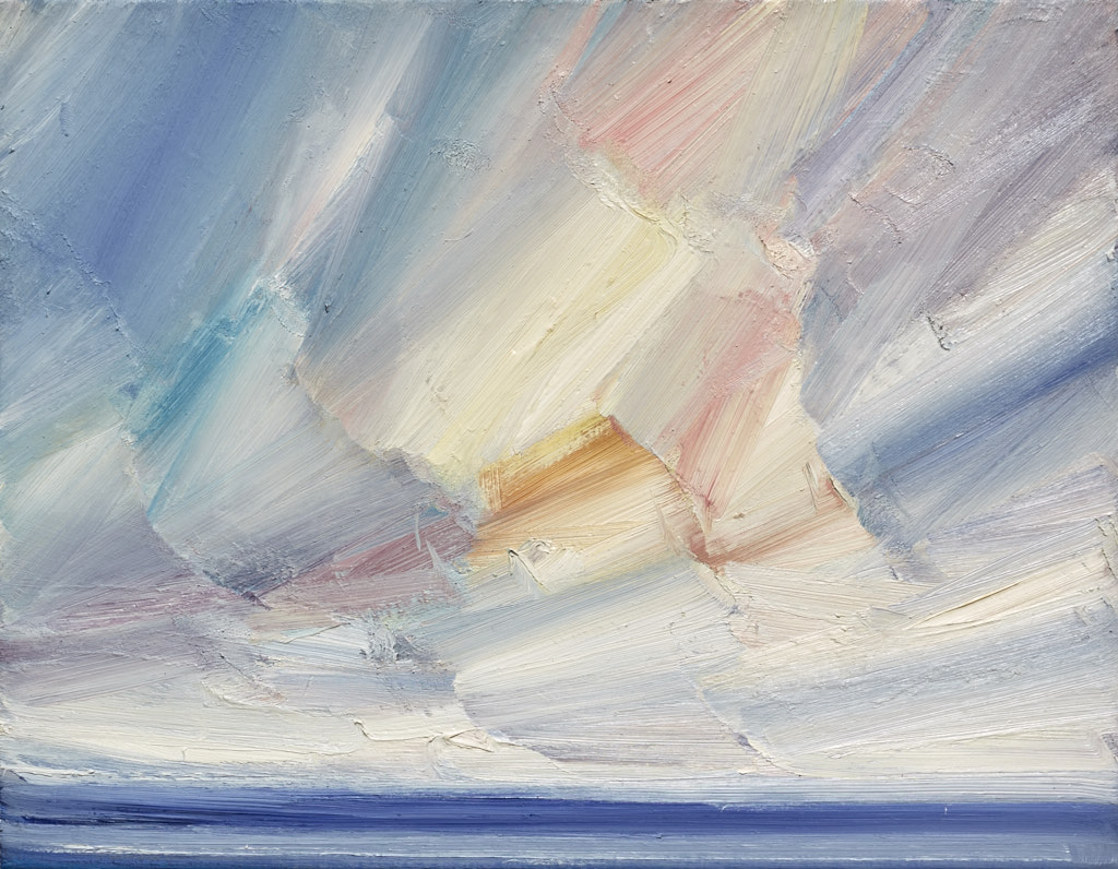 Seascape oil painting for sale Open shore, Lindisfarne