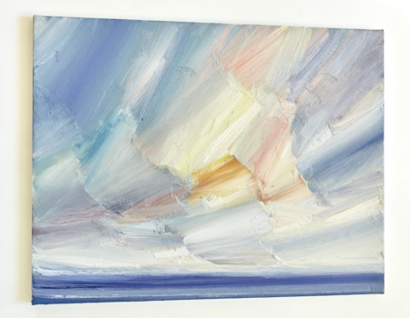 Open Shore, Lindisfarne – side view showing the linen canvas