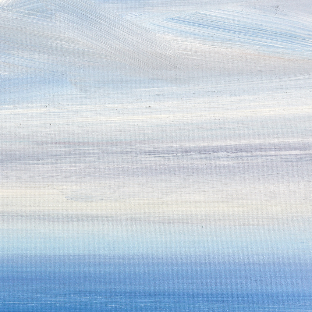 Seascape oil painting for sale Serene horizons - second detail view