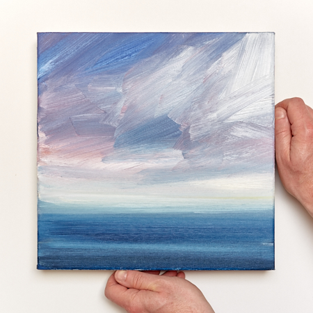 Seascape oil painting for sale Silent seas - scale view
