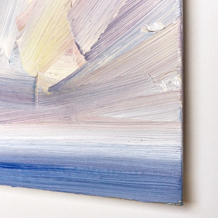 Seascape oil painting for sale Twilight seas by Timothy Gent - edge view