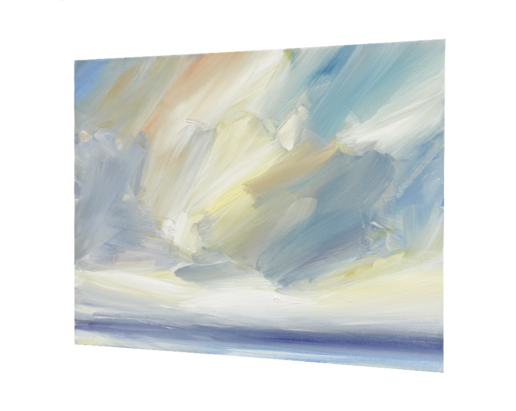 Seascape oil painting for sale Twilight shore - side view