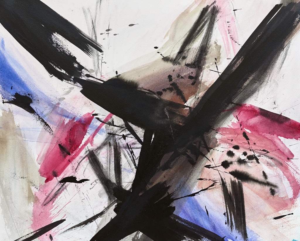 Counterpoise original abstract painting in watercolour created by Timothy Gent