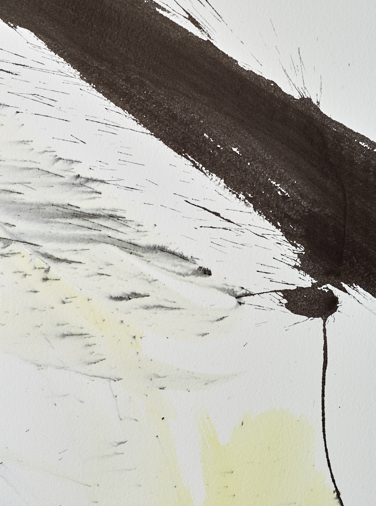 Detail view - left sheet of Intervals, original abstract painting by Timothy Gent