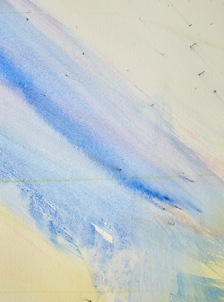 Third detail view - left sheet of Intervals, original abstract painting by Timothy Gent