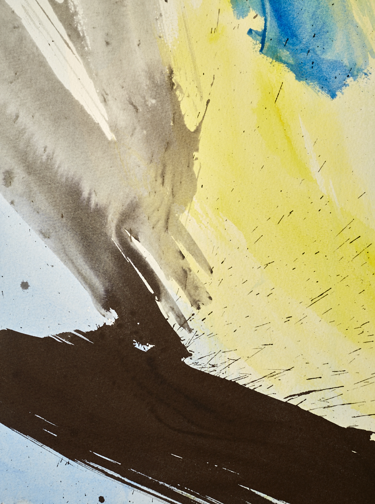 Second detail view - right sheet of Intervals, original abstract painting by Timothy Gent