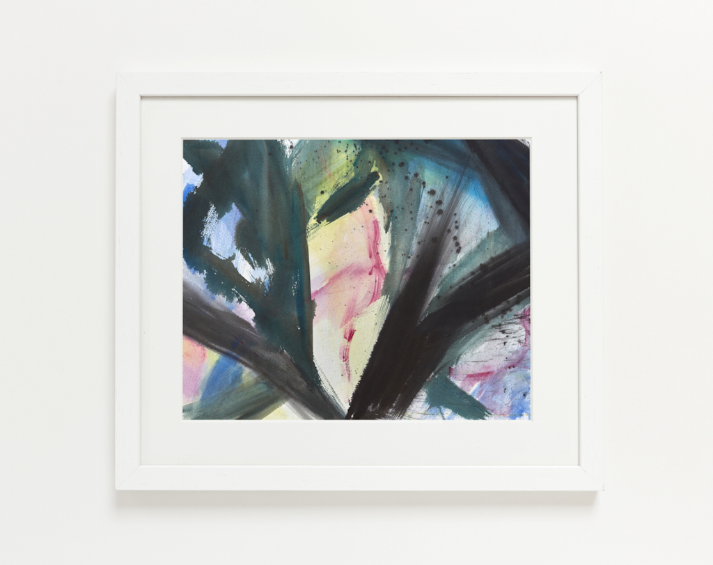 Framed example view of Press of Light, original abstract painting by Timothy Gent