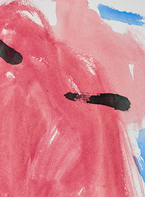 Detail view - left sheet of Thresholds, original abstract painting by Timothy Gent