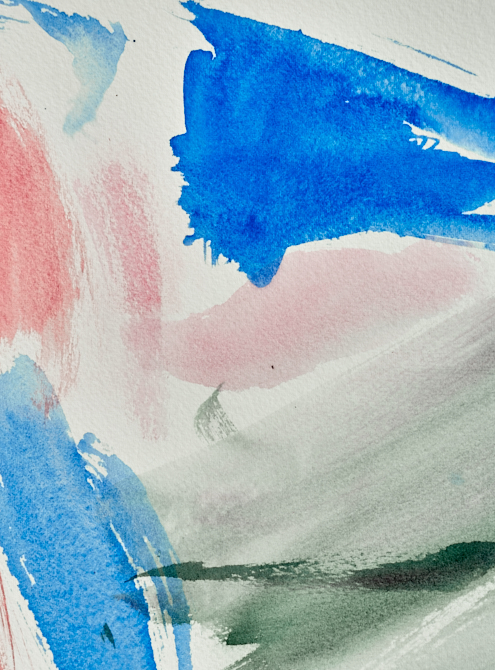 Second detail view - left sheet of Thresholds, original abstract painting by Timothy Gent
