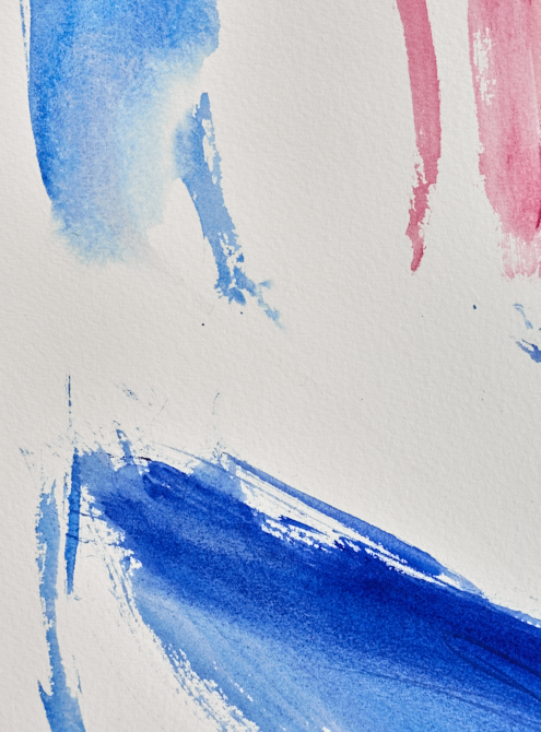 Third detail view - left sheet of Thresholds, original abstract painting by Timothy Gent