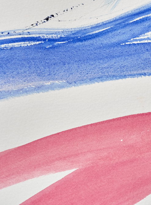 Detail view - right sheet of Thresholds, original abstract painting by Timothy Gent