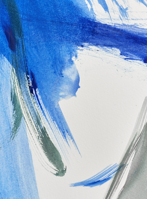 Third detail view - right sheet of Thresholds, original abstract painting by Timothy Gent