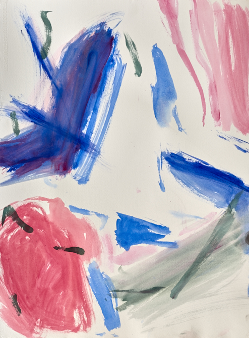 Left sheet view of Thresholds, original abstract painting by Timothy Gent