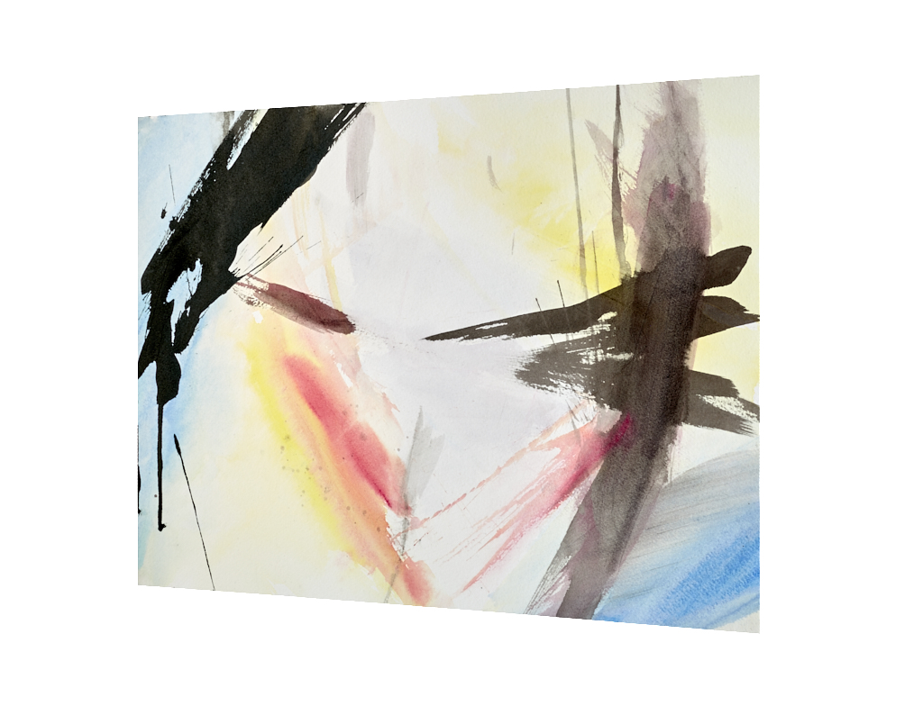 Side view of Weight Between, original abstract painting by Timothy Gent