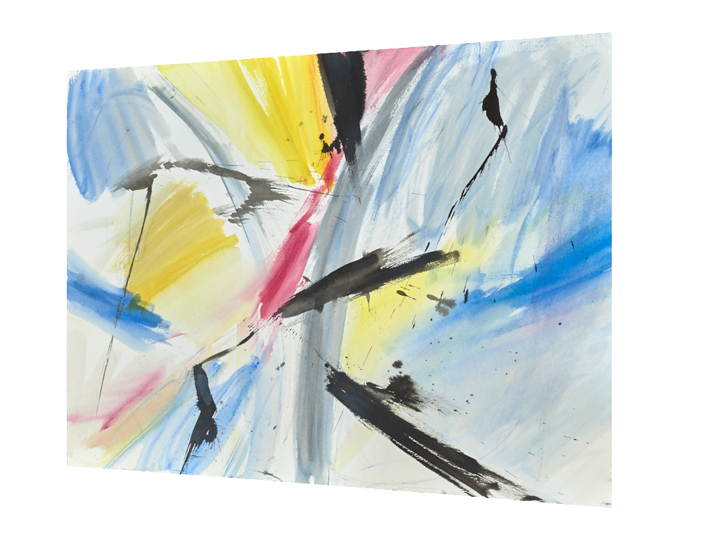 Side view of Weight of Light, original abstract painting by Timothy Gent