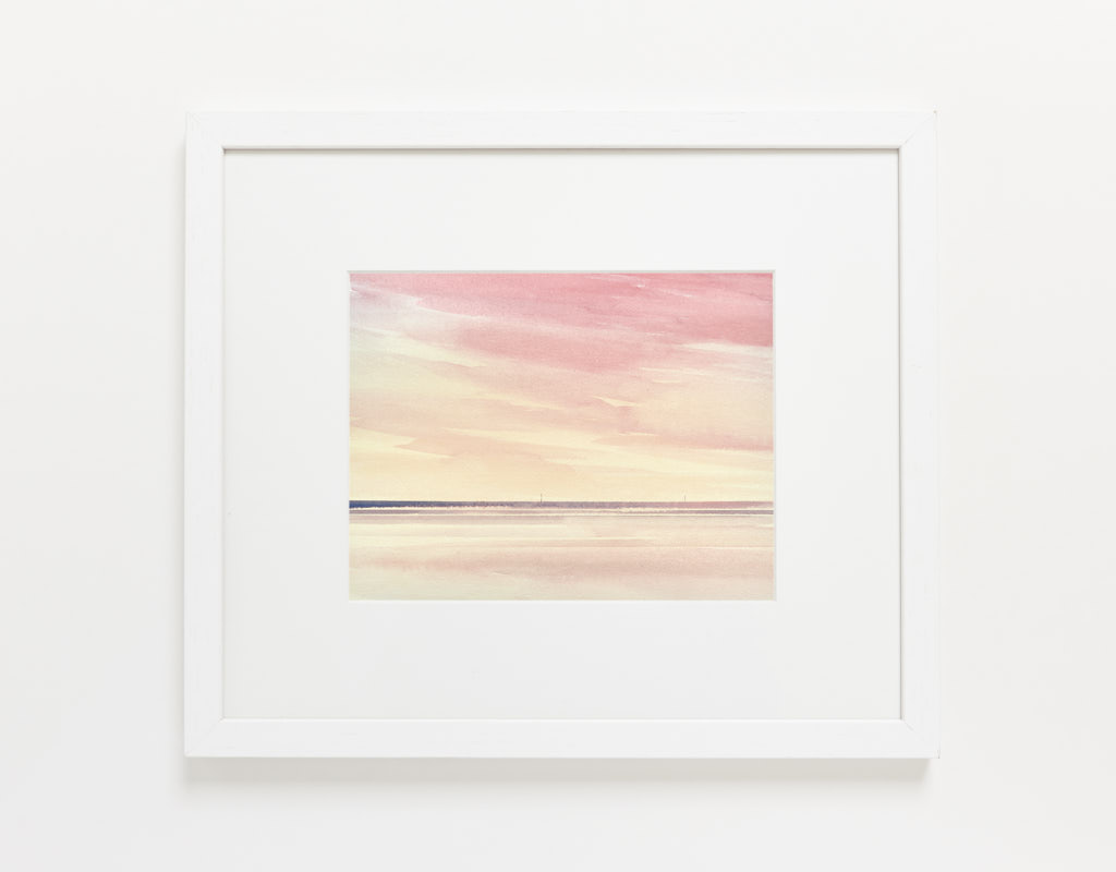Into the sunset watercolour painting by Timothy Gent - example framed view