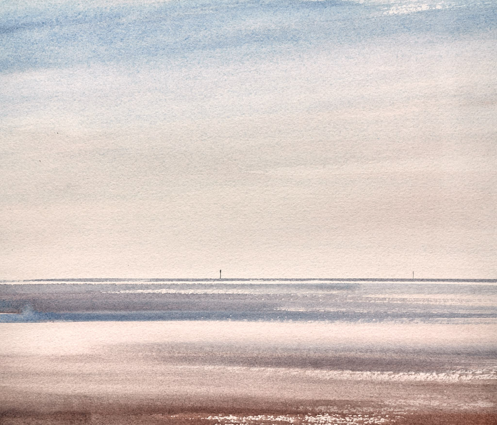 Light across the shallows original watercolour painting