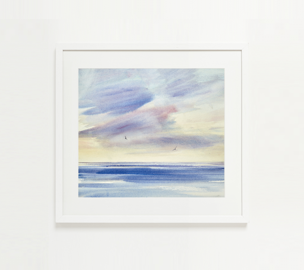 Light Beyond, St Annes watercolour painting by Timothy Gent - example framed view