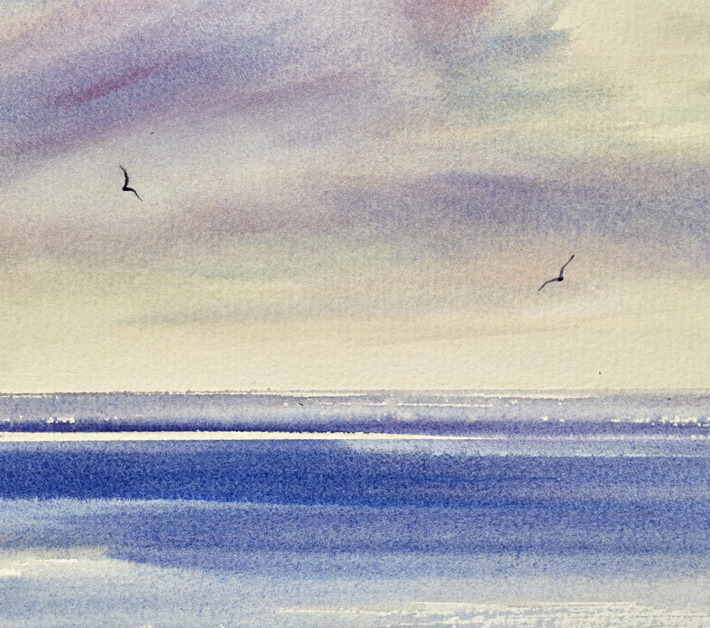 Light Beyond, St Annes original seascape watercolour painting by Timothy Gent - third detail view