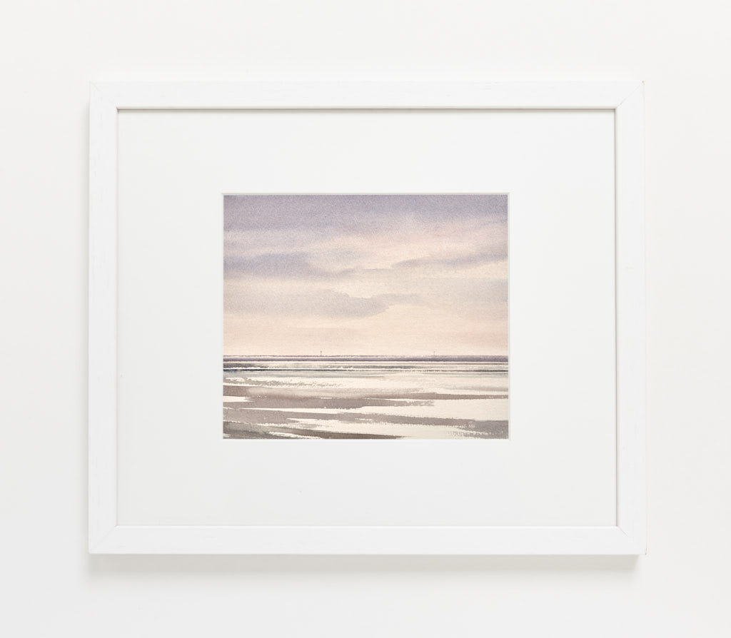 Lucent shore watercolour painting by Timothy Gent - example framed view