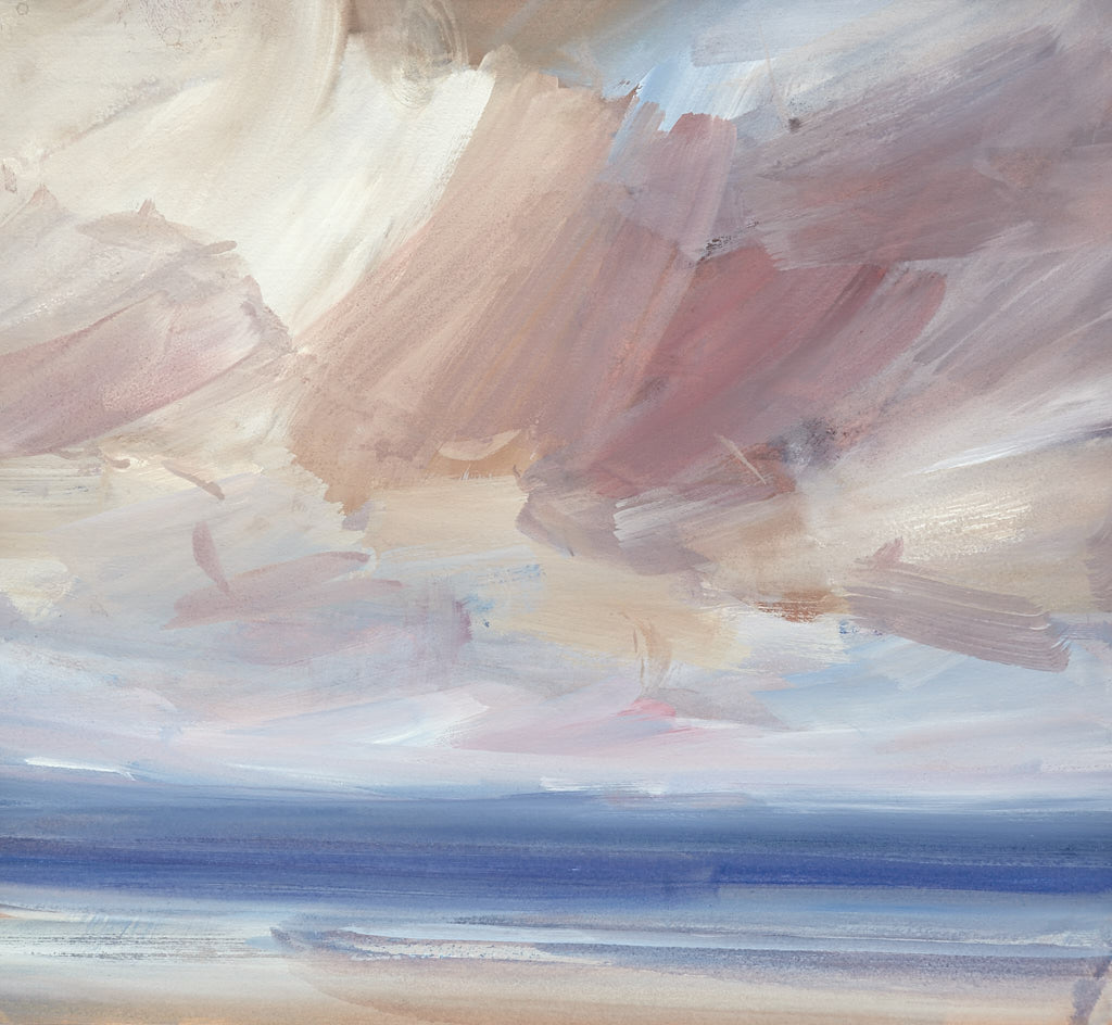 Skies over the sea original watercolour painting