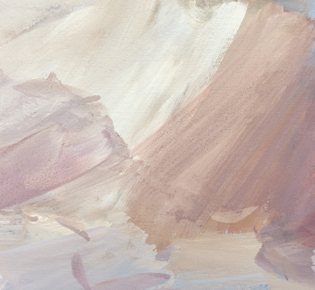 Skies over the sea original seascape watercolour painting by Timothy Gent - detail view