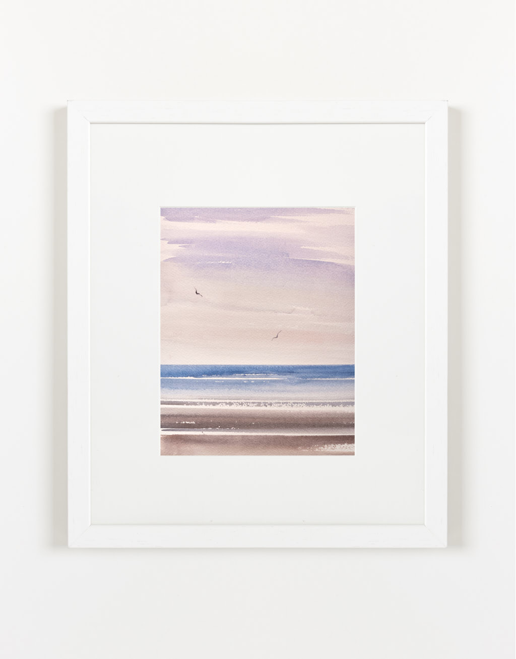 Twilight waters watercolour painting by Timothy Gent - example framed view
