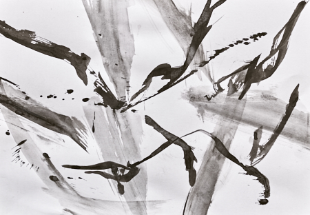 Abstract ink painting Untitled (01), Water's reach by Timothy Gent with expressive tones