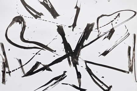 Abstract ink painting Untitled (02), Tidal trace by Timothy Gent with expressive tones