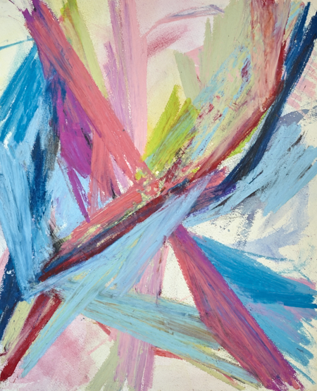 Fulcrum original abstract painting in oil pastel and watercolour by Timothy Gent