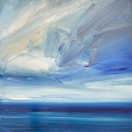 Original oil painting Over the shore, Ross sands, Lindisfarne by fine artist Timothy Gent