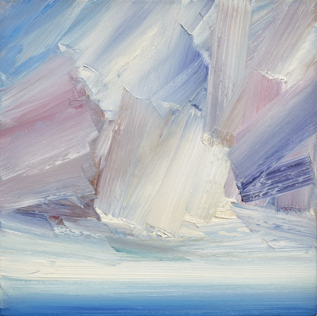 Seascape oil painting for sale Skies over Lindisfarne