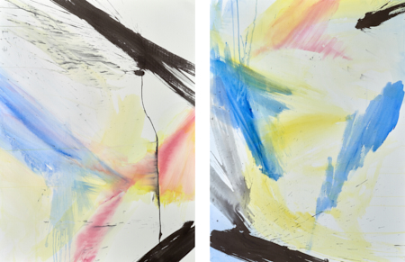 Intervals original abstract painting in watercolour by Timothy Gent