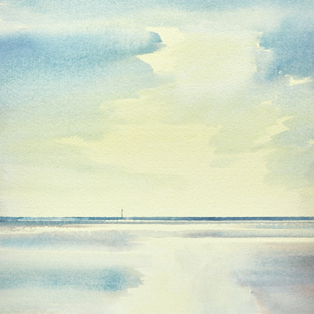 Shoreline, St Annes-on-sea original art watercolour painting by Timothy Gent