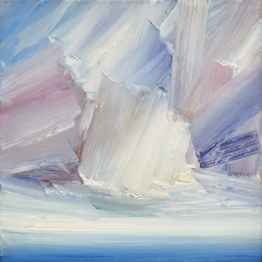 Seascape oil painting Skies over Lindisfarne by Timothy Gent