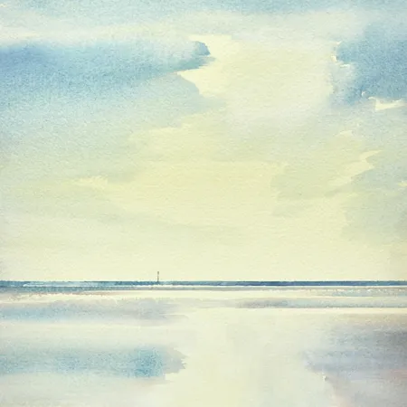 Original seascape painting Shoreline, St Annes-on-sea by Timothy Gent