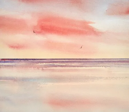 Original seascape painting Twilight reflections by Timothy Gent