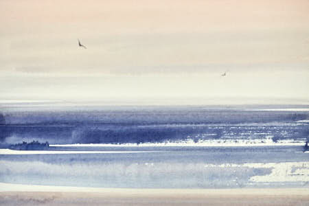 Breaking waves at sunset article