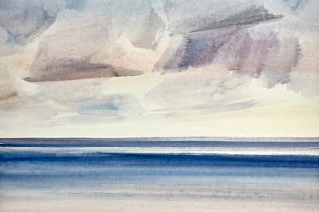 Painting of the sea in watercolour for an article about Timothy Gent's artistic inspiration